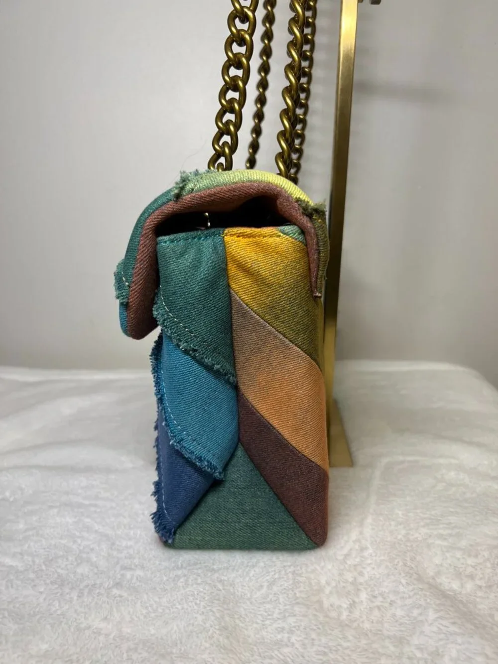 KURT GEIGER Large Kensington Multicolor Denim Crossbody Bag NWT - Picture 8 of 16